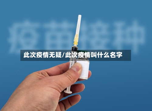 此次疫情无疑/此次疫情叫什么名字