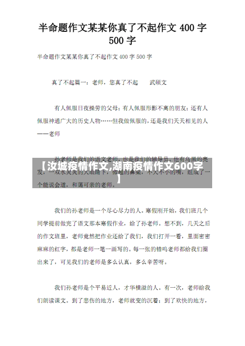 【汝城疫情作文,湖南疫情作文600字】