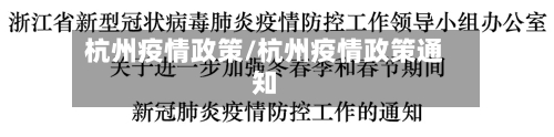 杭州疫情政策/杭州疫情政策通知-第3张图片