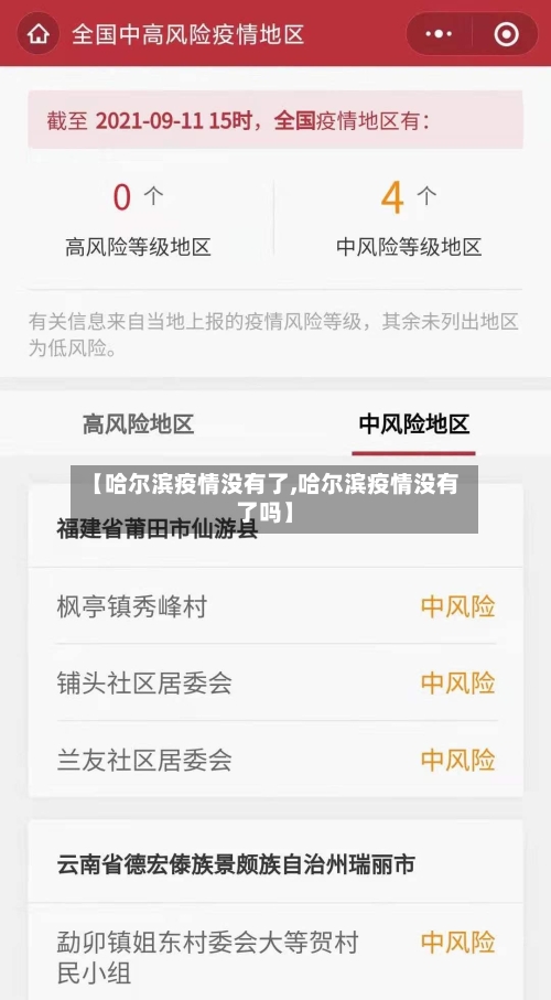 【哈尔滨疫情没有了,哈尔滨疫情没有了吗】
