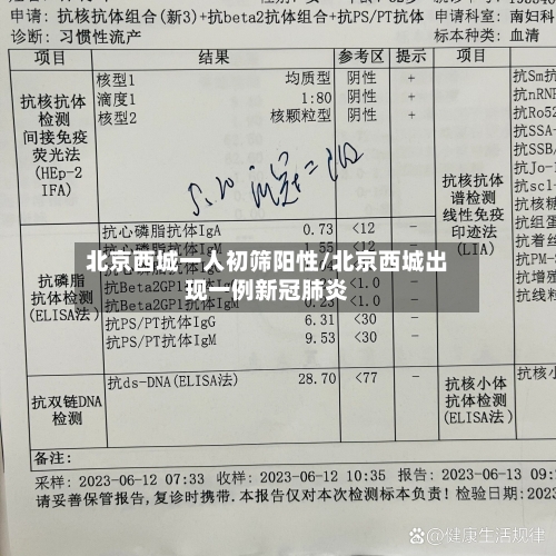 北京西城一人初筛阳性/北京西城出现一例新冠肺炎