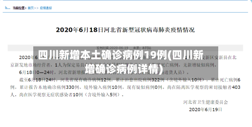 四川新增本土确诊病例19例(四川新增确诊病例详情)-第3张图片