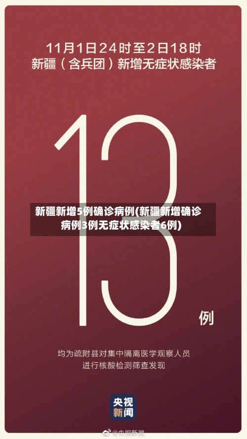 新疆新增5例确诊病例(新疆新增确诊病例3例无症状感染者6例)