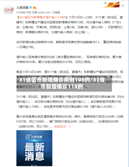 31省区市新增确诊病例108例/31省市新增确诊118例-第3张图片